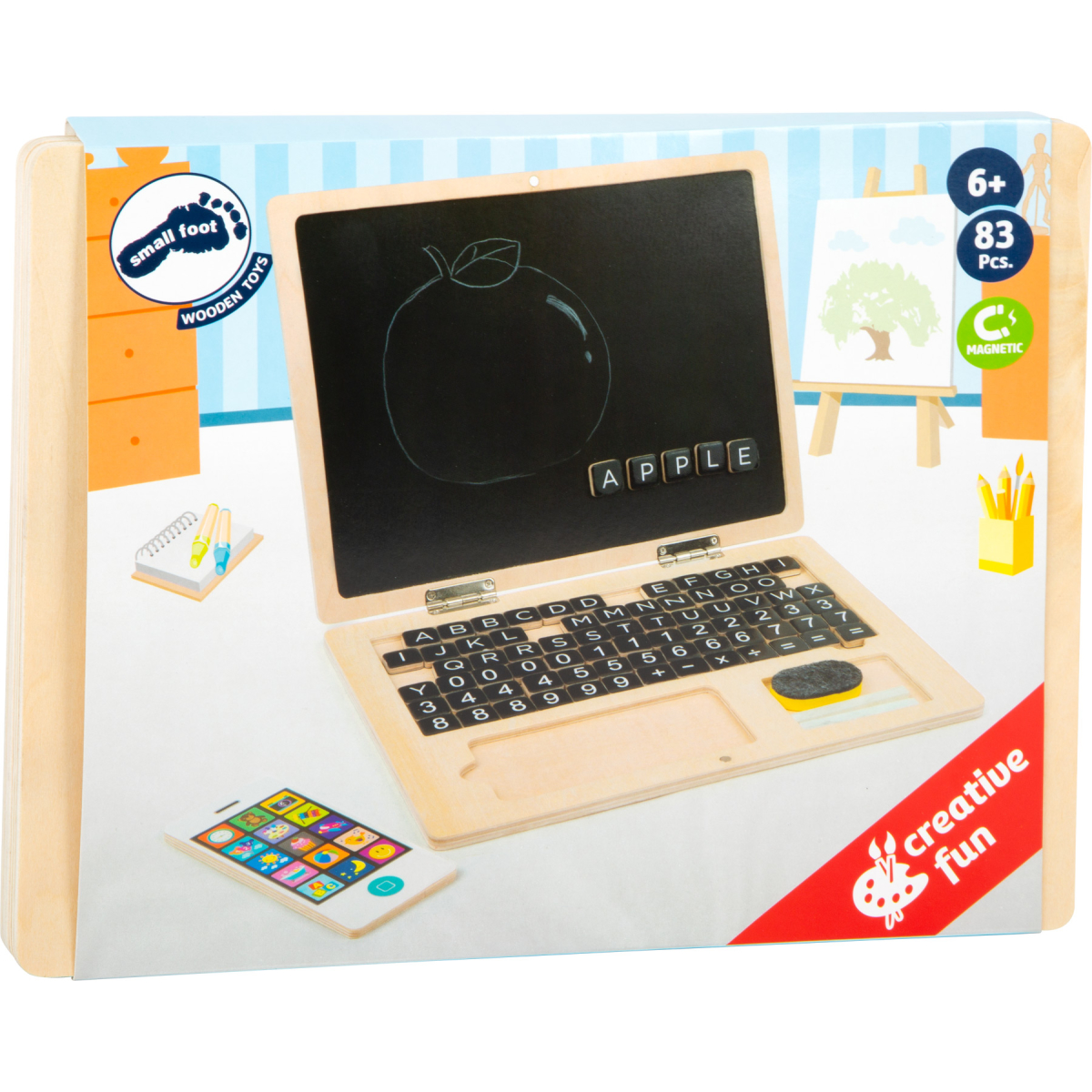 Wooden Laptop With Magnet Board