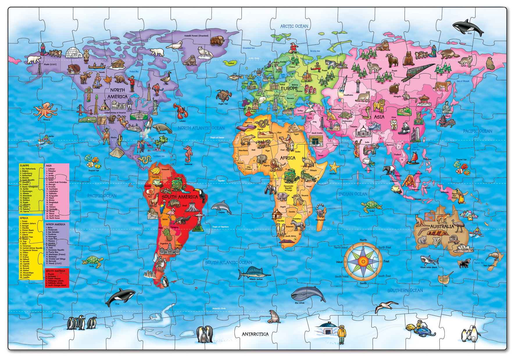 World Map Puzzle & Poster