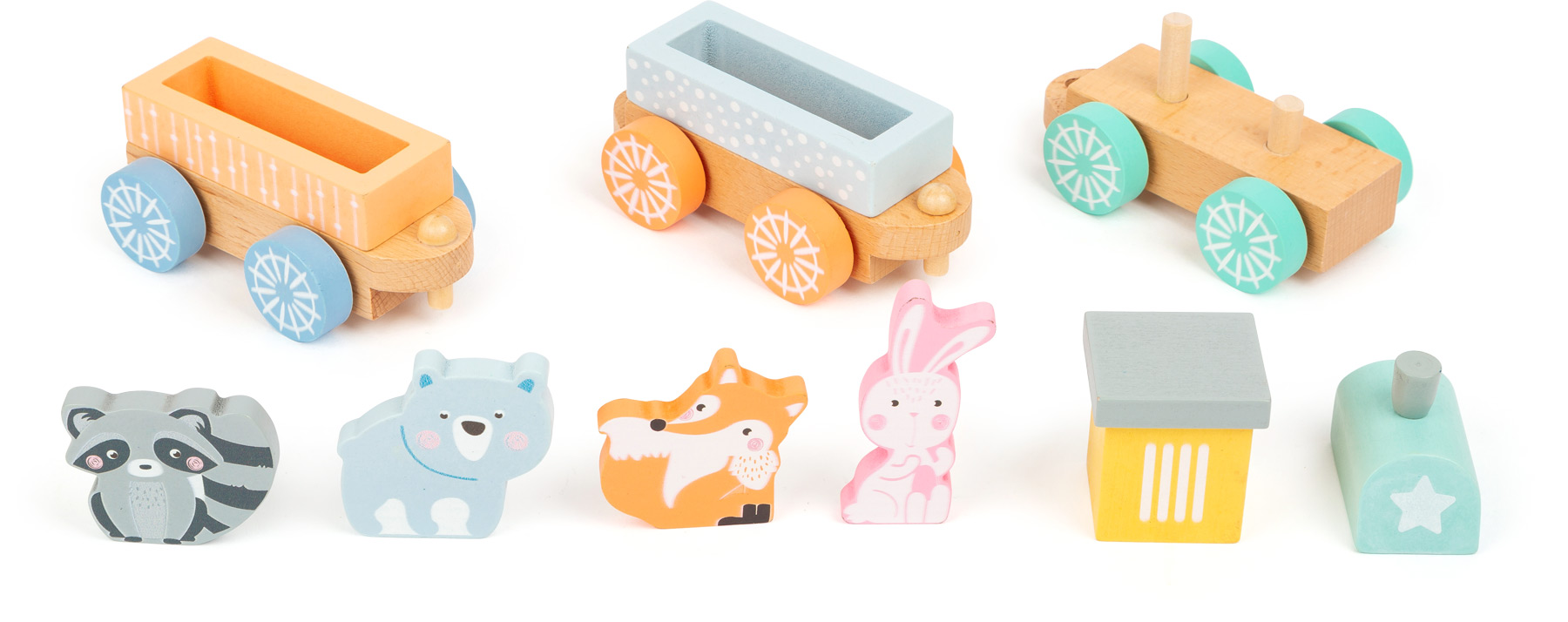 Pastel Wooden Train