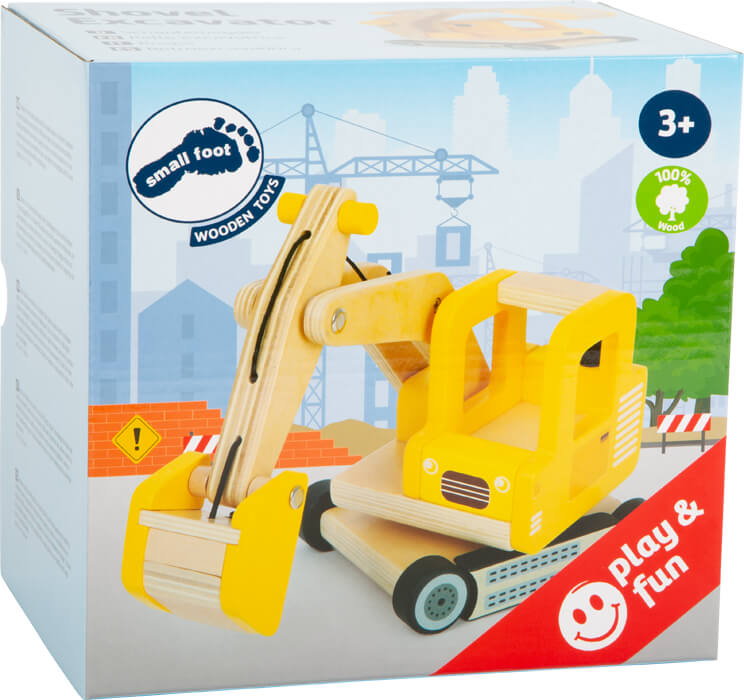 12010_legler_small_foot_Schaufelbagger_massiv_Verpackung Shovel Excavator
