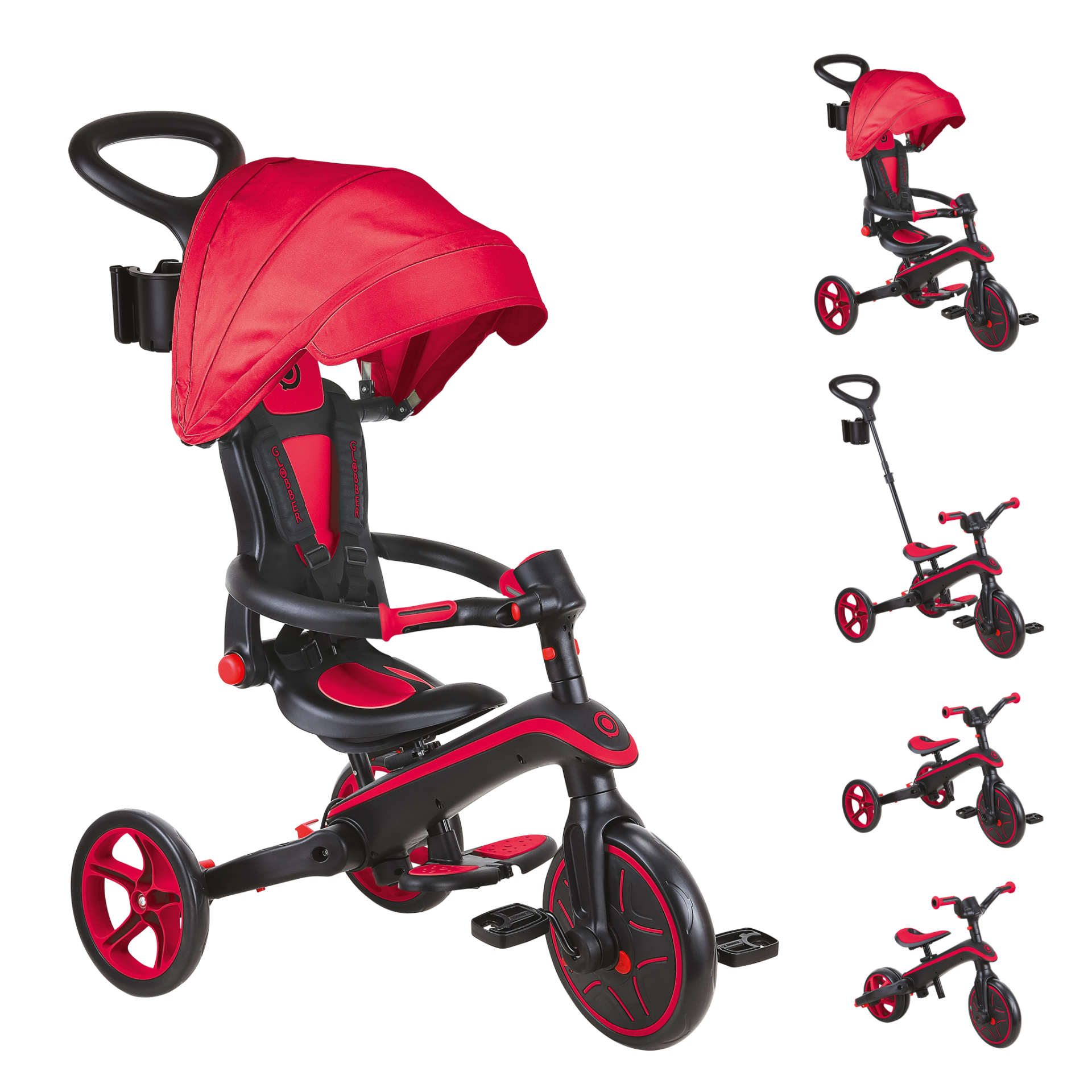 732-102_4modes TRIKE EXPLORER FOLDABLE 4 EN 1 Red