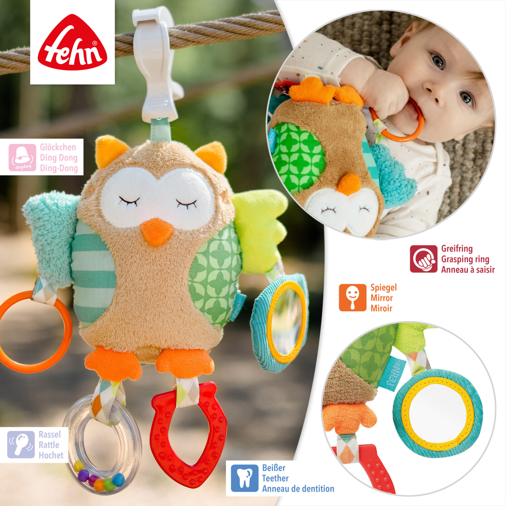 Activity owl with clamp