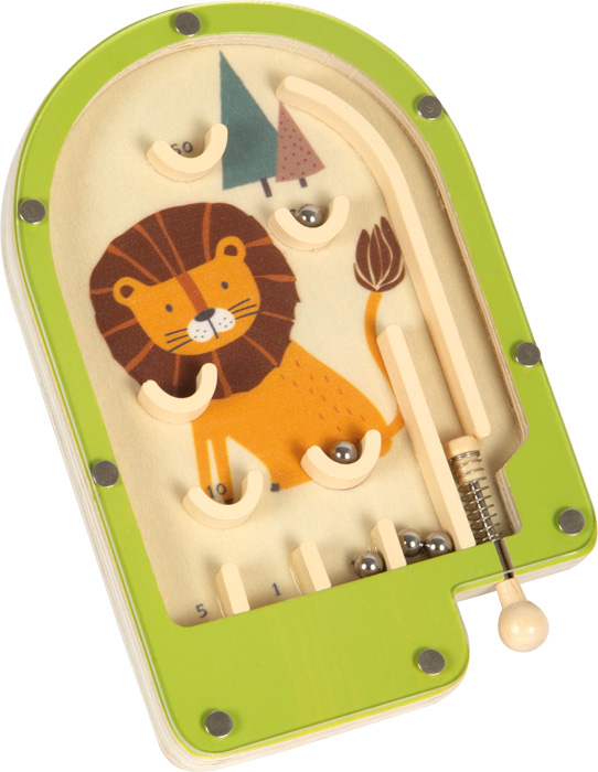 12607_43-mini-flipper-spiel-loewe-small-foot-liegend-kugeln-geschossen Lion Mini Pinball Game