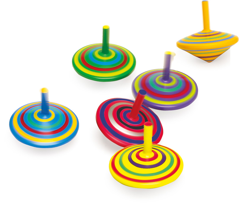 Wooden Spinning Top Striped / 1 cope