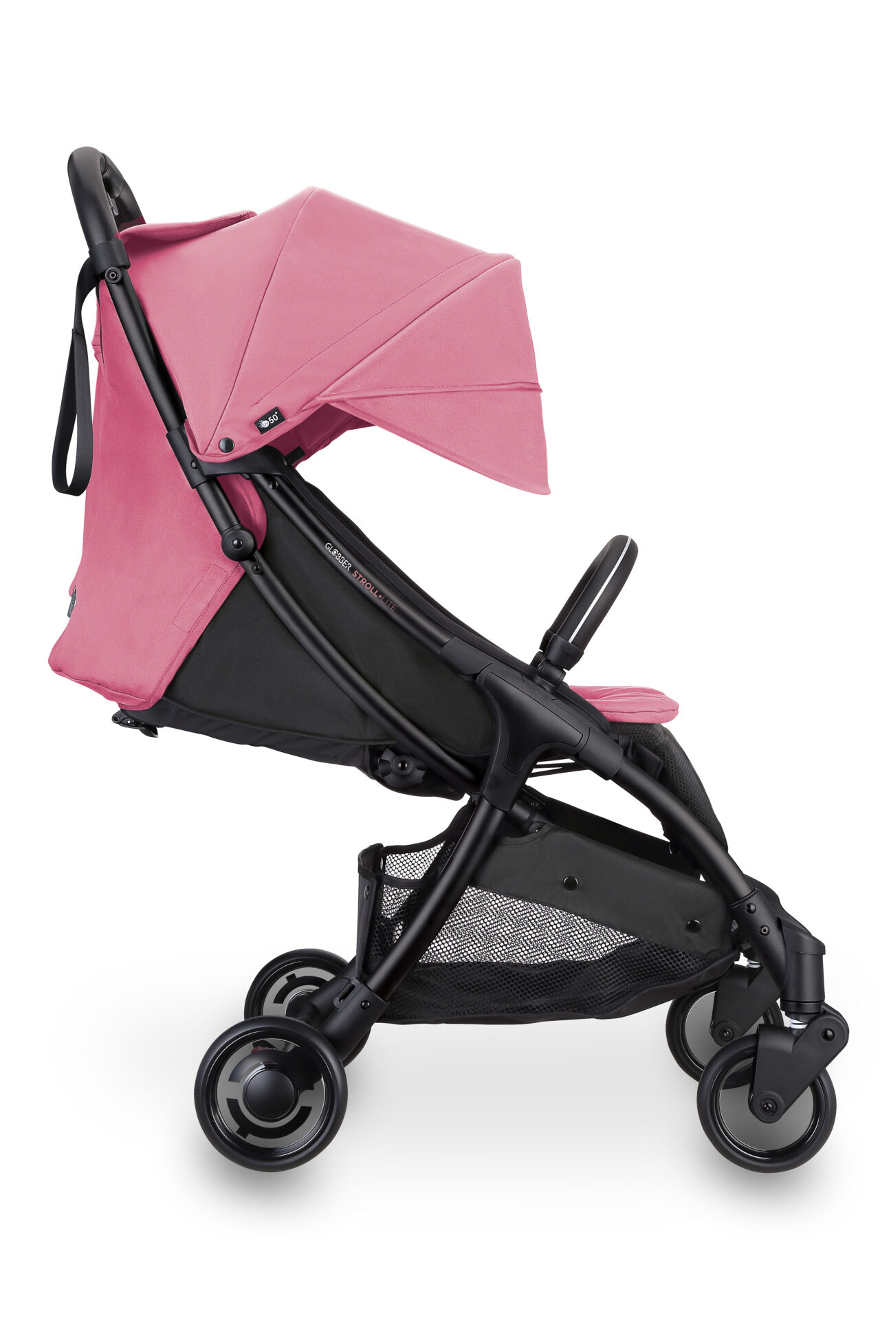 925_210_Side_43_R_Reclined_ExtendedCanopy_MeshDown_FootrestDown STROLL-LITE Pastel Rose