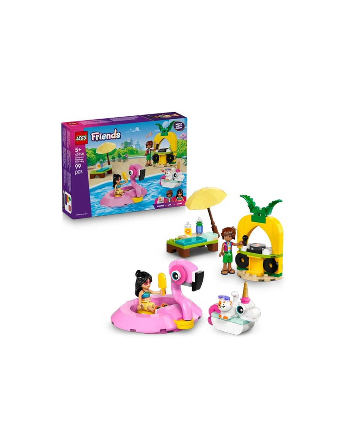 LEG42658 Friends Pool Party con unicorno e fenico