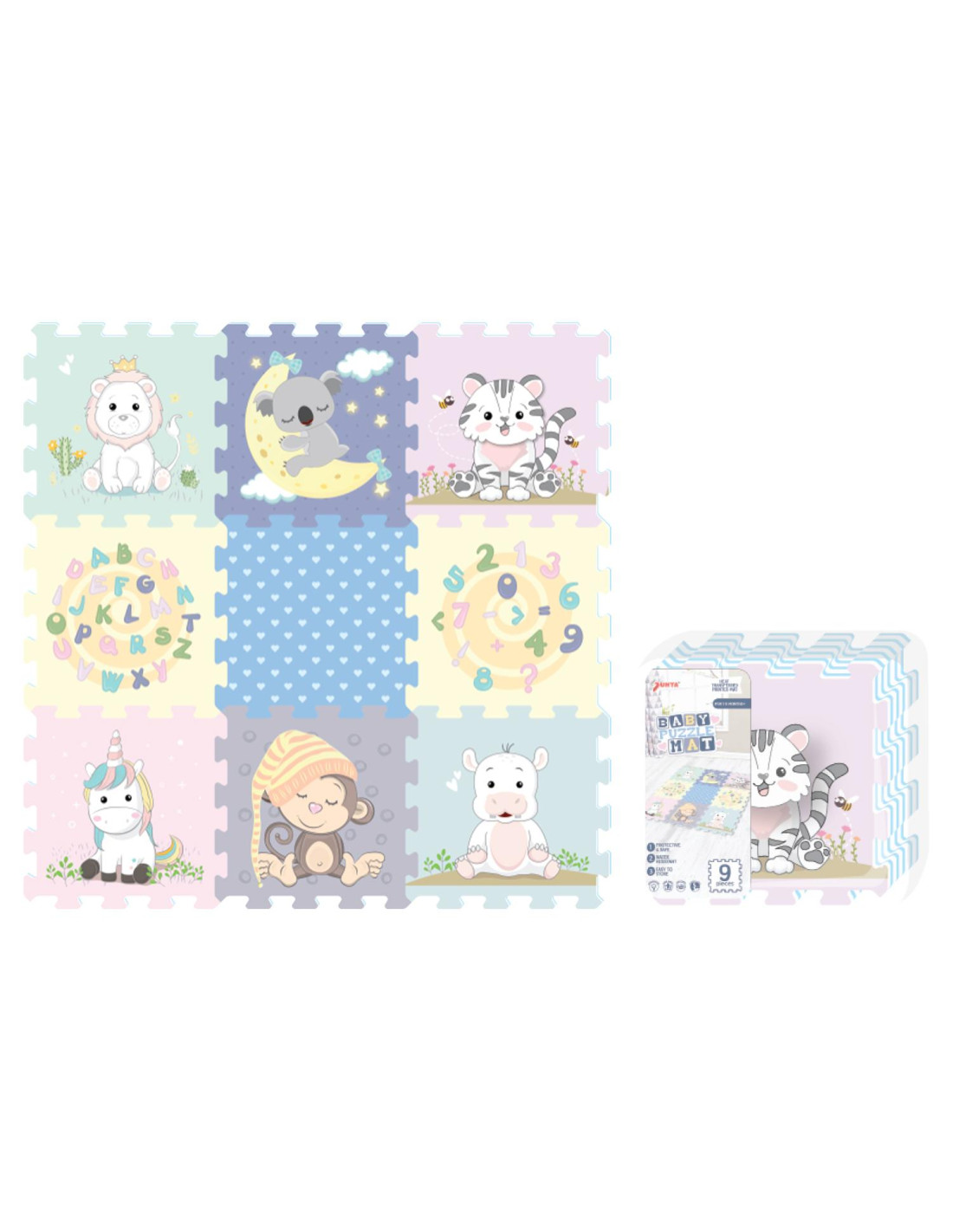 Tappeto Puzzle Educational Animal 92x92