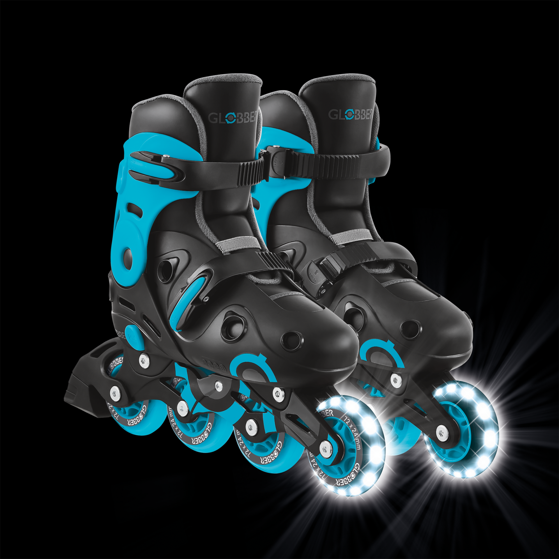 785-100_ft-R_pair_call-out-lights GO-SKATE INLINE SKATE Size from 34 to 37 Blue/Black