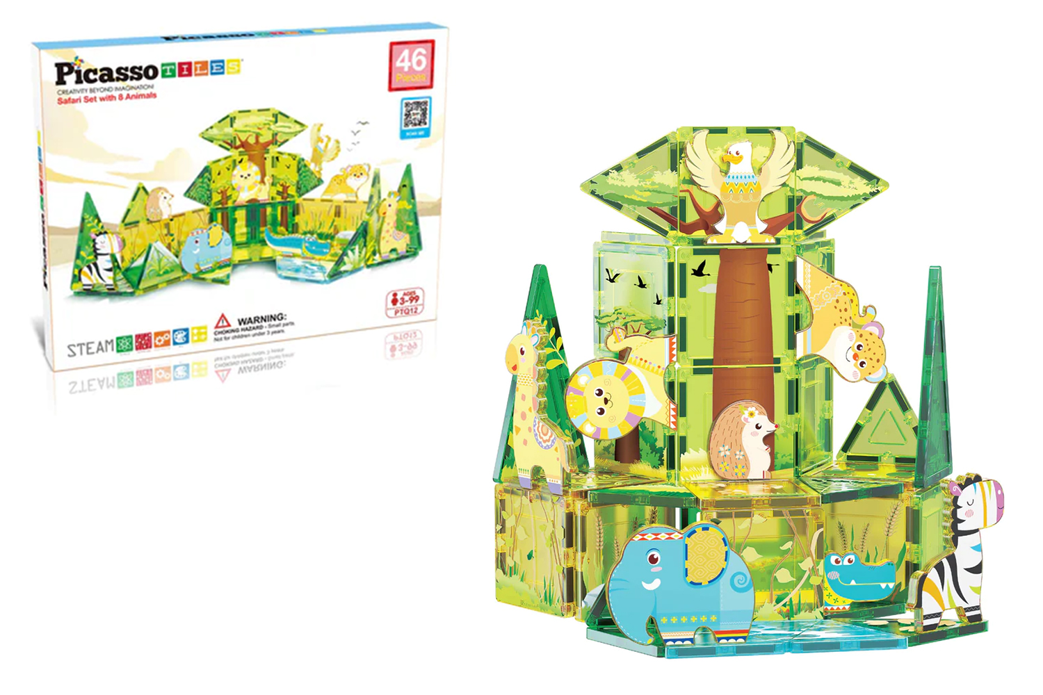 Magnetic Piastrelle Safari 8 animali 46pz