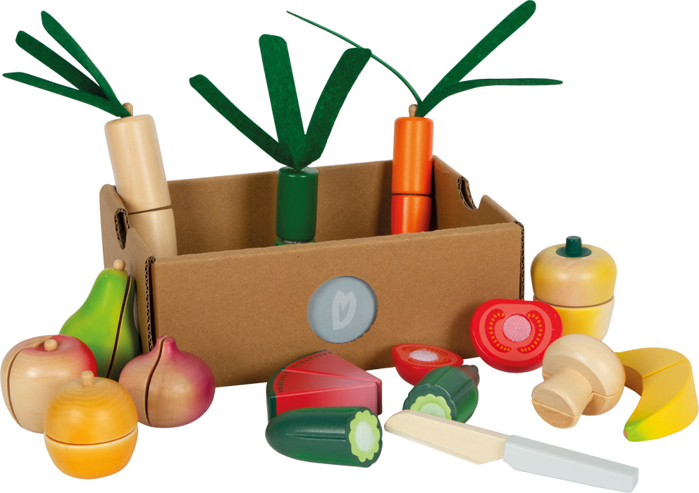 12563_01-schneide-set-obst-und-gemuese-fresh-small-foot-komplett-stiege-aufgebaut Cuttable Fruit and Vegetables Set "fresh"