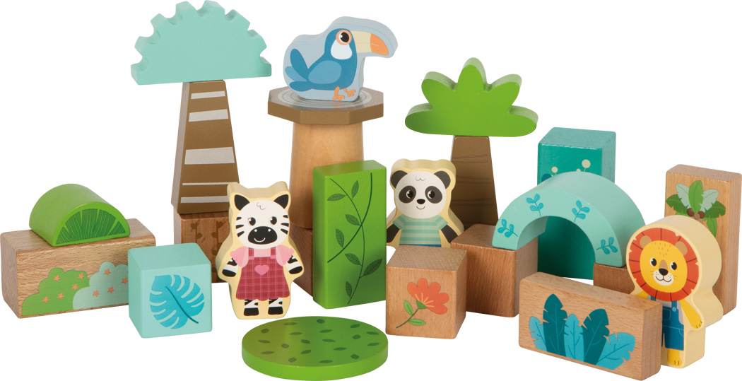 Wooden Building Blocks "Jungle Friends"